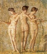 unknow artist Three Graces,from Pompeii Sweden oil painting artist